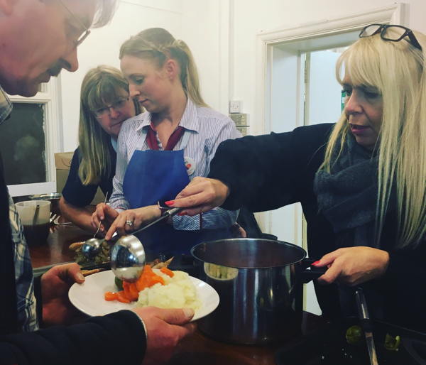 Serving dinner to vulnerable people